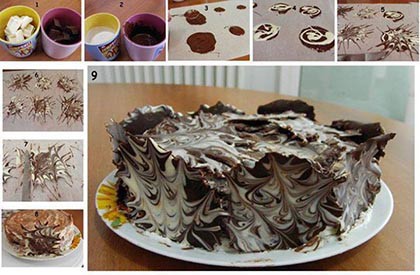 Csokiplaccs- tortadekorációs ötlet